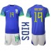 Billige Brasil Antony #19 Bortetrøye Barn VM 2022 Kortermet (+ korte bukser)